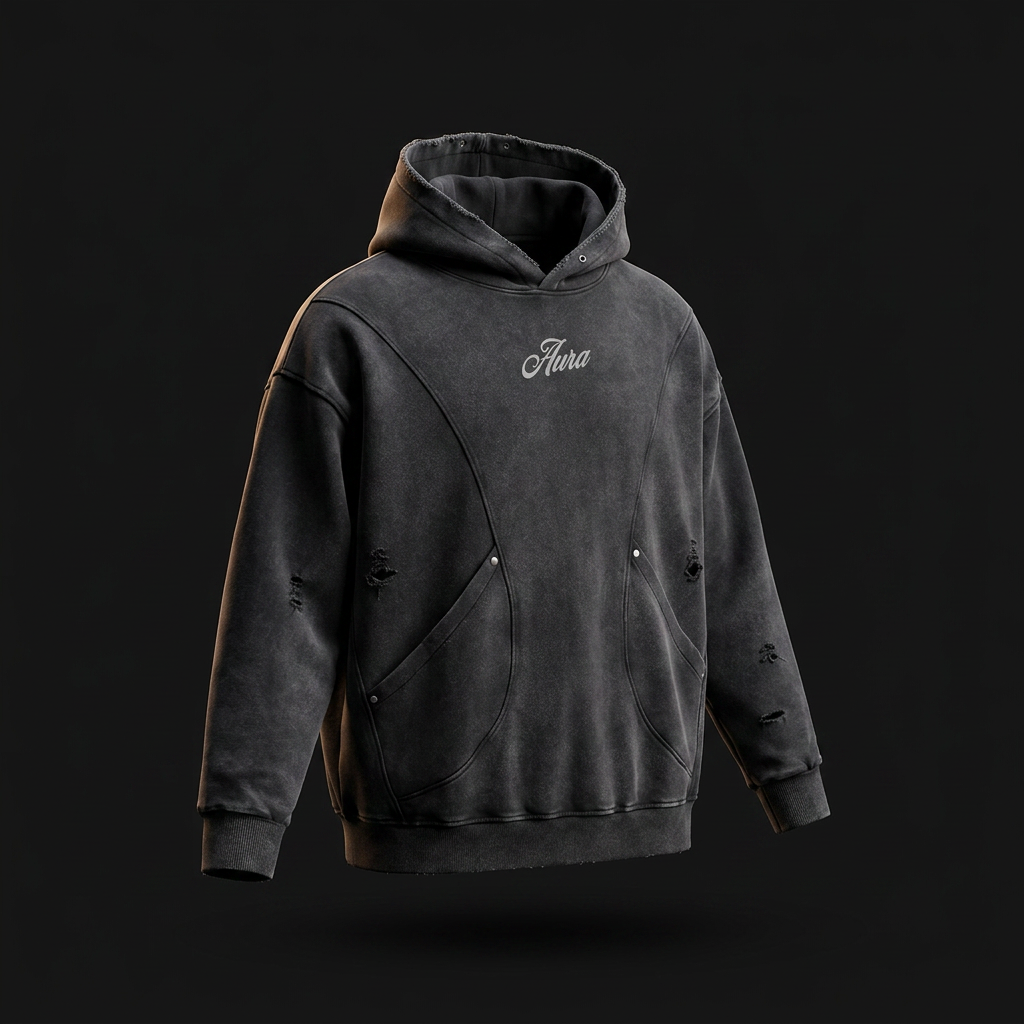 AURA / 045 — DUST PANEL HOODIE